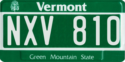 VT license plate NXV810