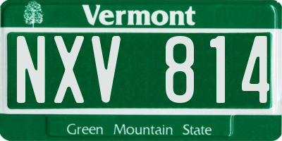VT license plate NXV814