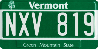 VT license plate NXV819