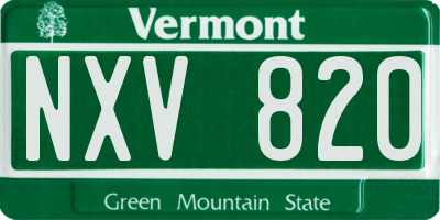 VT license plate NXV820