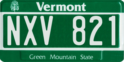 VT license plate NXV821
