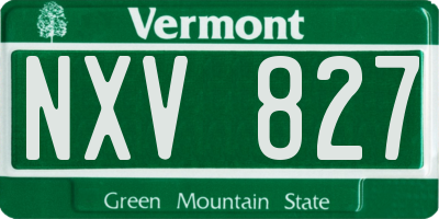 VT license plate NXV827
