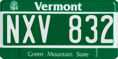 VT license plate NXV832