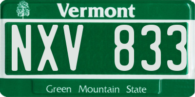 VT license plate NXV833