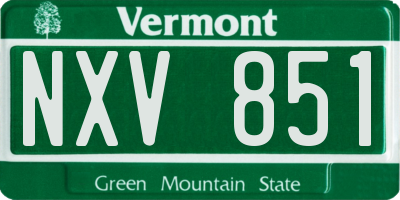 VT license plate NXV851