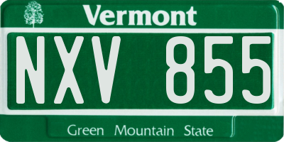 VT license plate NXV855
