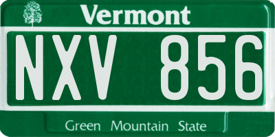 VT license plate NXV856