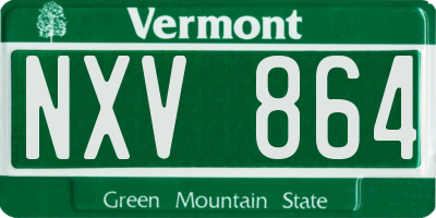 VT license plate NXV864