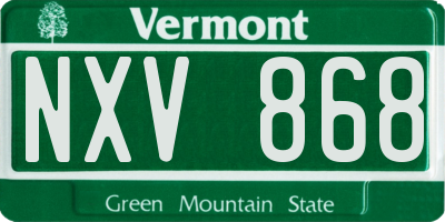 VT license plate NXV868