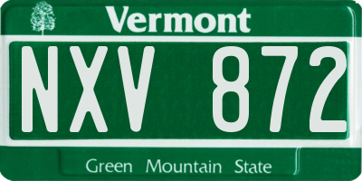 VT license plate NXV872