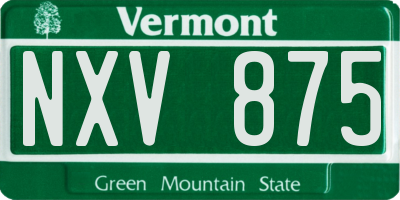VT license plate NXV875