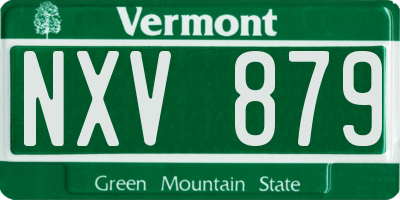 VT license plate NXV879