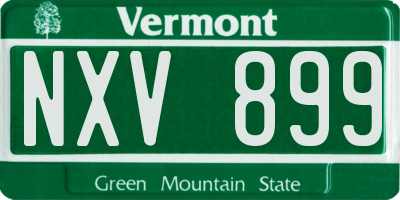 VT license plate NXV899