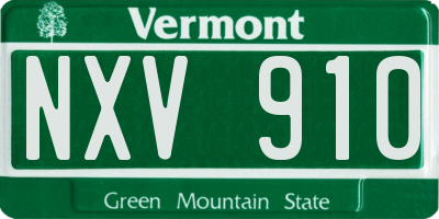 VT license plate NXV910