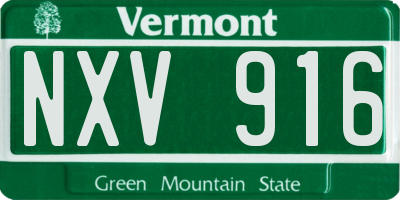 VT license plate NXV916