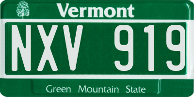 VT license plate NXV919