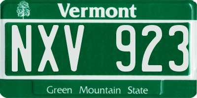 VT license plate NXV923