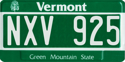 VT license plate NXV925
