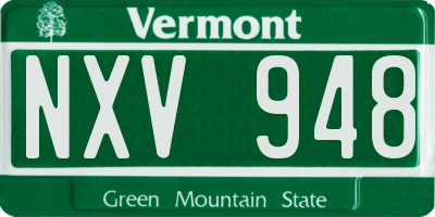 VT license plate NXV948