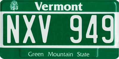 VT license plate NXV949