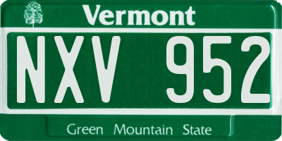 VT license plate NXV952