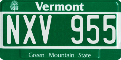 VT license plate NXV955
