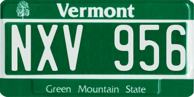 VT license plate NXV956