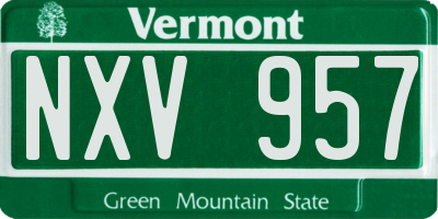 VT license plate NXV957