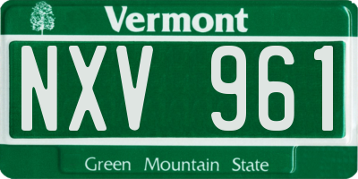 VT license plate NXV961