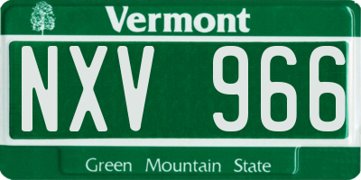 VT license plate NXV966