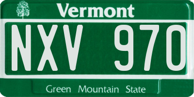 VT license plate NXV970