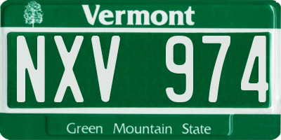 VT license plate NXV974