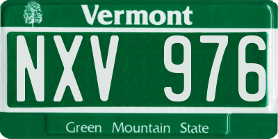 VT license plate NXV976