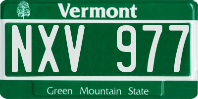 VT license plate NXV977