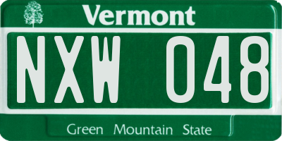 VT license plate NXW048