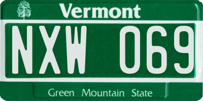 VT license plate NXW069