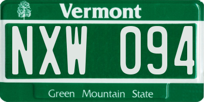 VT license plate NXW094