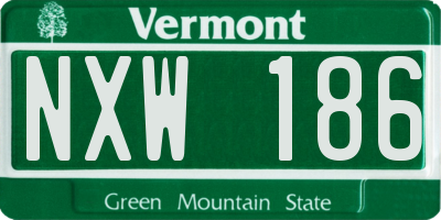 VT license plate NXW186