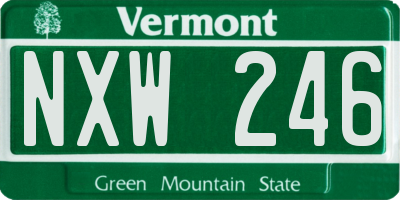 VT license plate NXW246