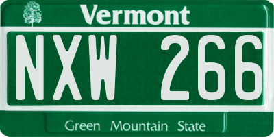 VT license plate NXW266