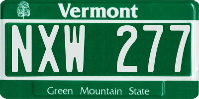 VT license plate NXW277