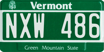 VT license plate NXW486