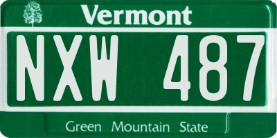 VT license plate NXW487