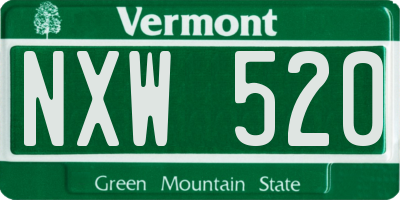VT license plate NXW520