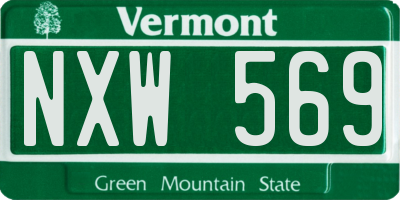VT license plate NXW569