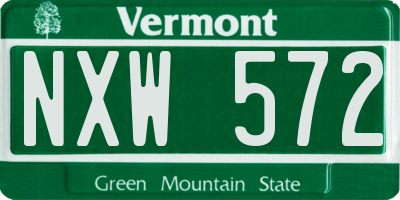 VT license plate NXW572