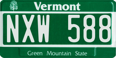 VT license plate NXW588