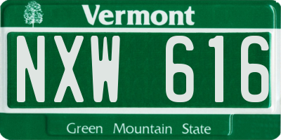 VT license plate NXW616