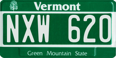 VT license plate NXW620