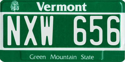 VT license plate NXW656